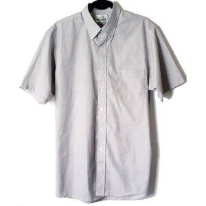 Van Heusen 417 Authentic Shirtwear Half Sleeve Button Down Shirt 16.5 Blue Gray